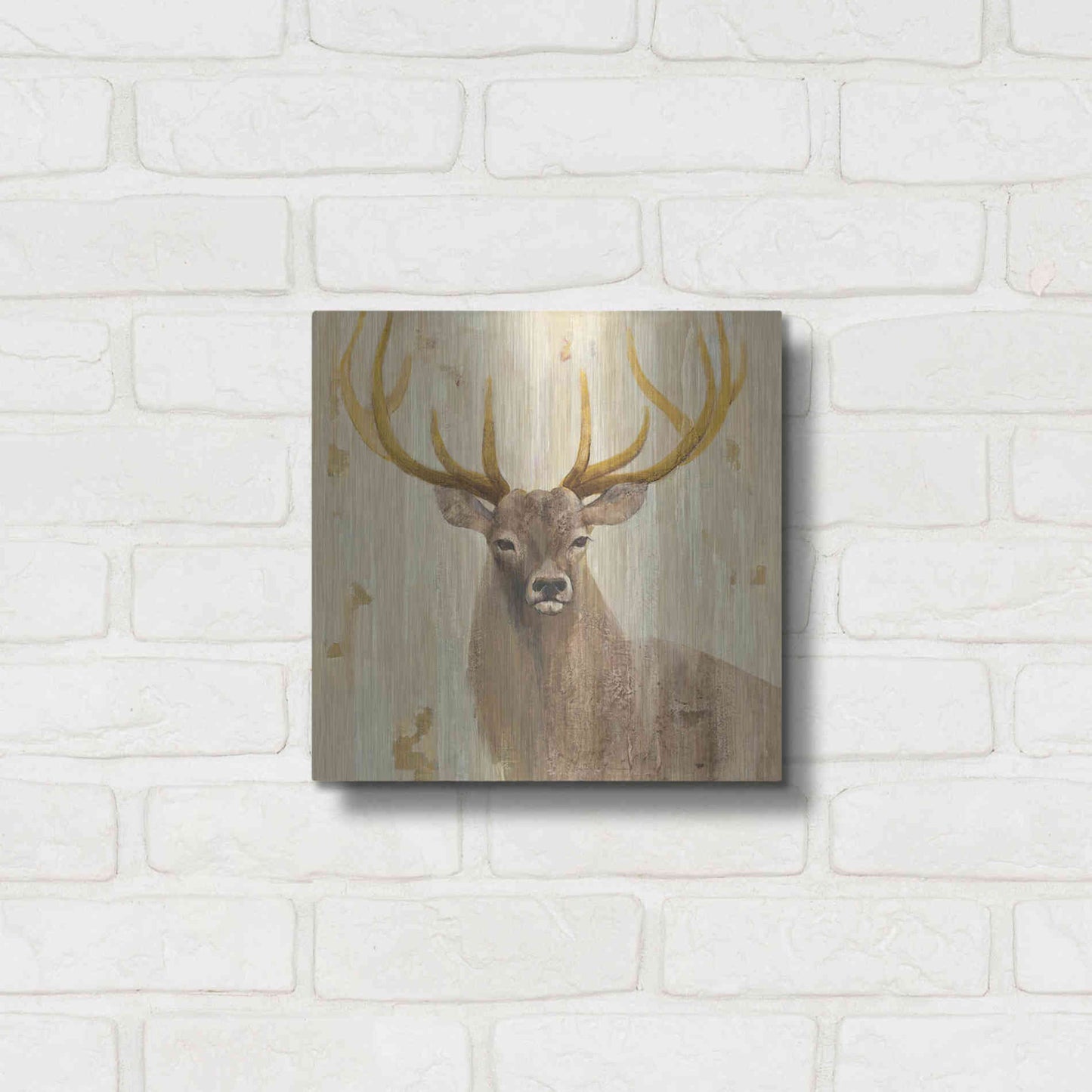 Luxe Metal Art 'Forest King' by Albena Hristova, Metal Wall Art,12x12