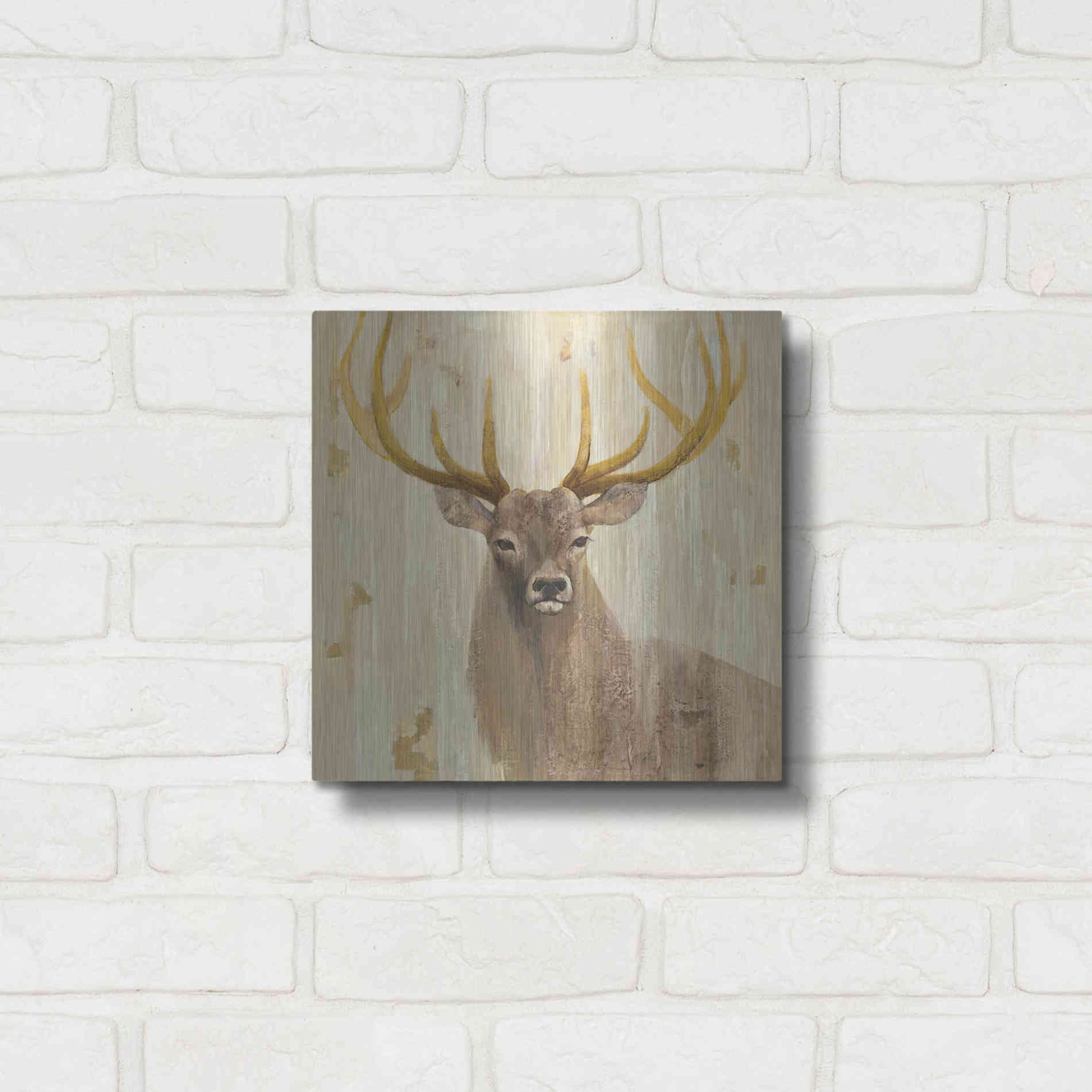Luxe Metal Art 'Forest King' by Albena Hristova, Metal Wall Art,12x12