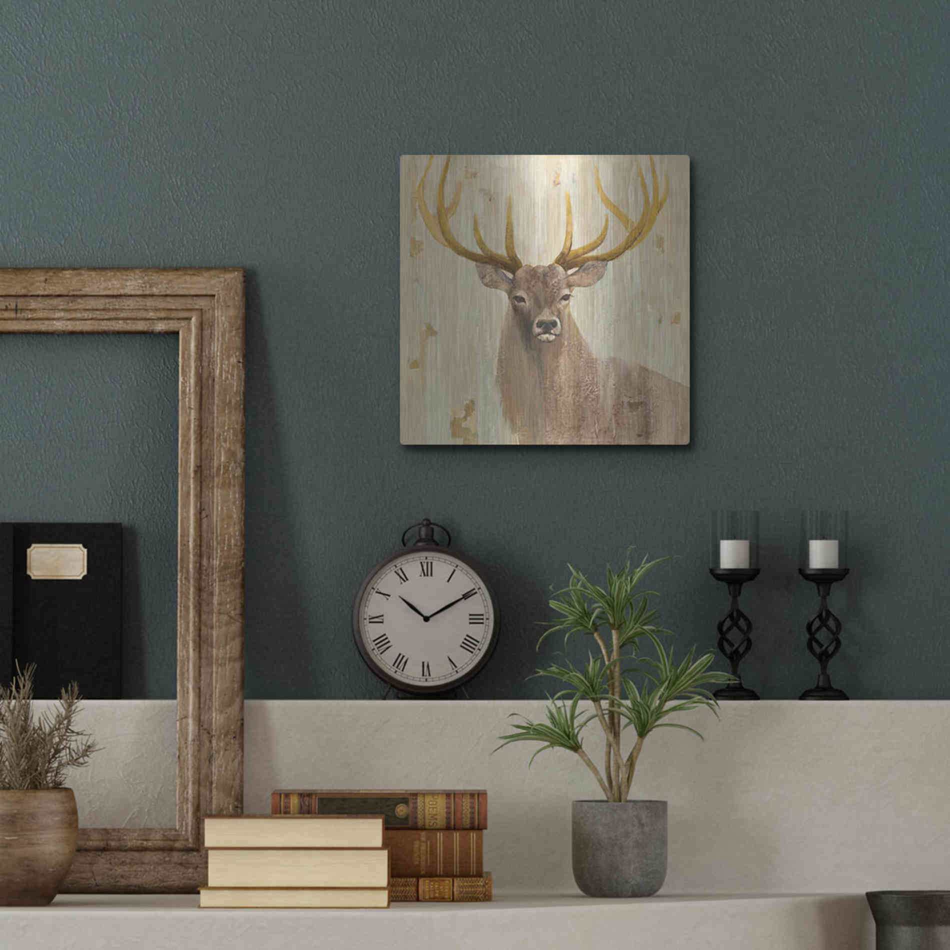 Luxe Metal Art 'Forest King' by Albena Hristova, Metal Wall Art,12x12