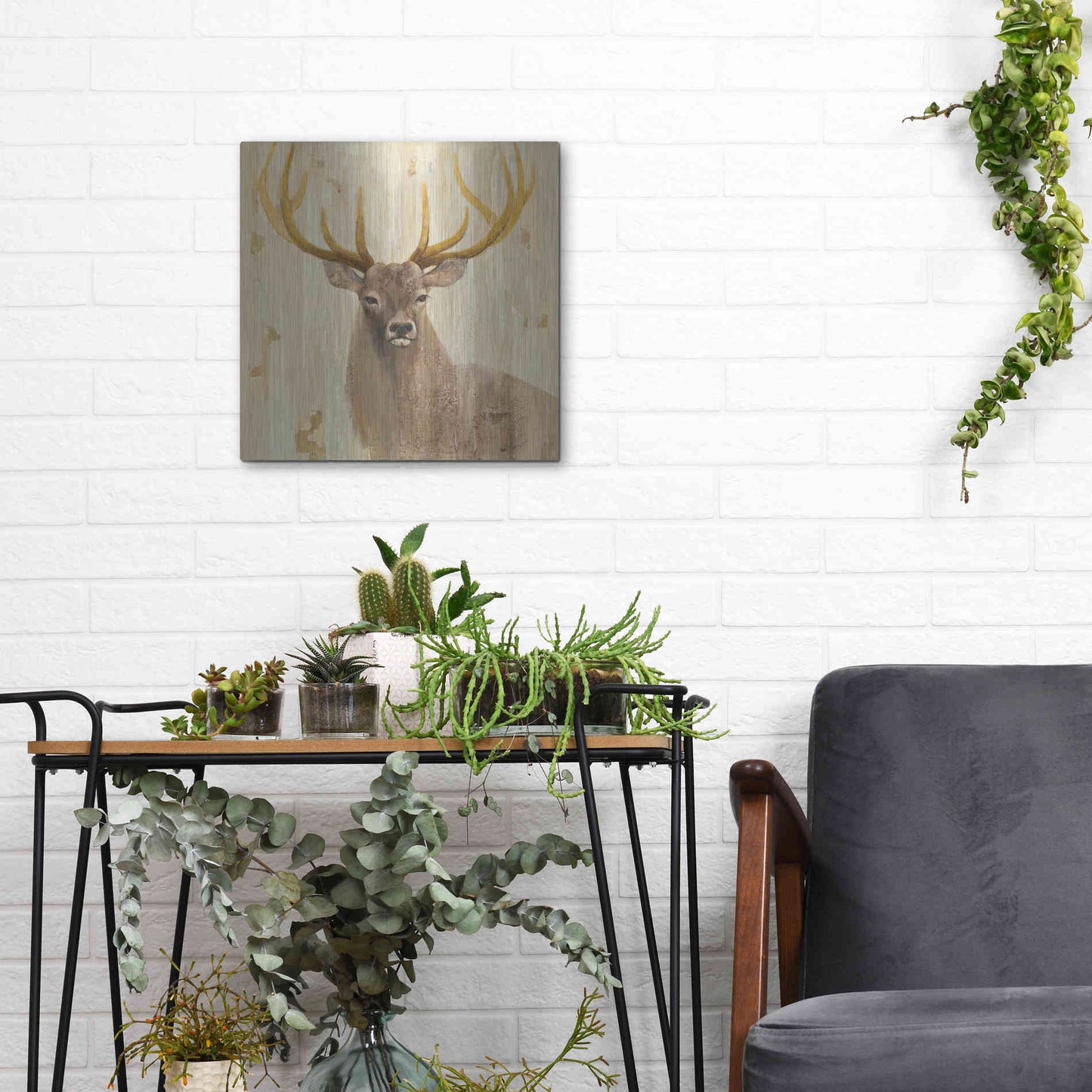 Luxe Metal Art 'Forest King' by Albena Hristova, Metal Wall Art,12x12