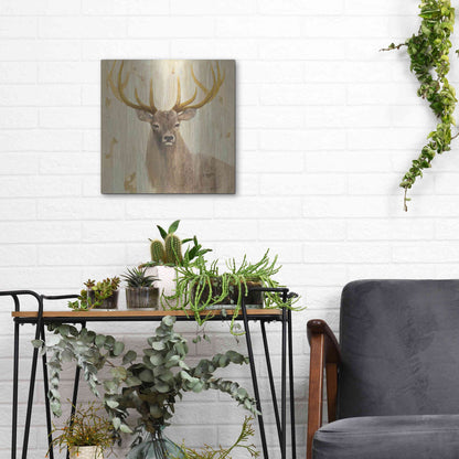 Luxe Metal Art 'Forest King' by Albena Hristova, Metal Wall Art,12x12