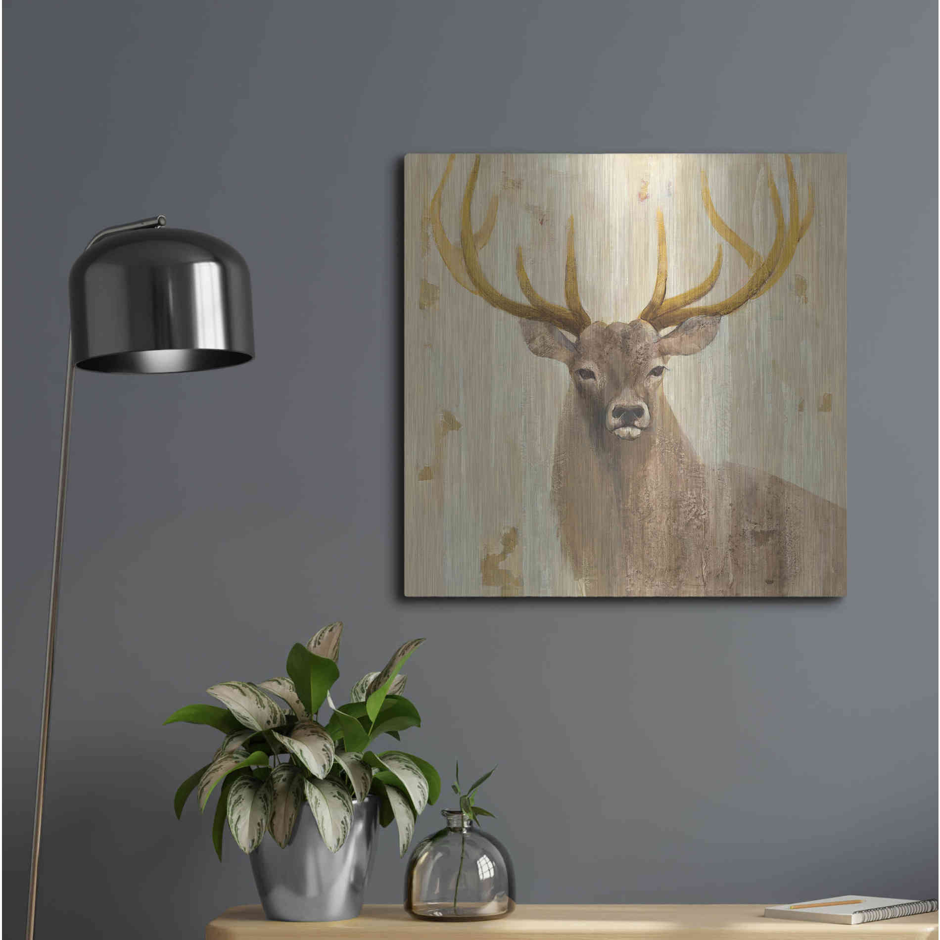 Luxe Metal Art 'Forest King' by Albena Hristova, Metal Wall Art,24x24