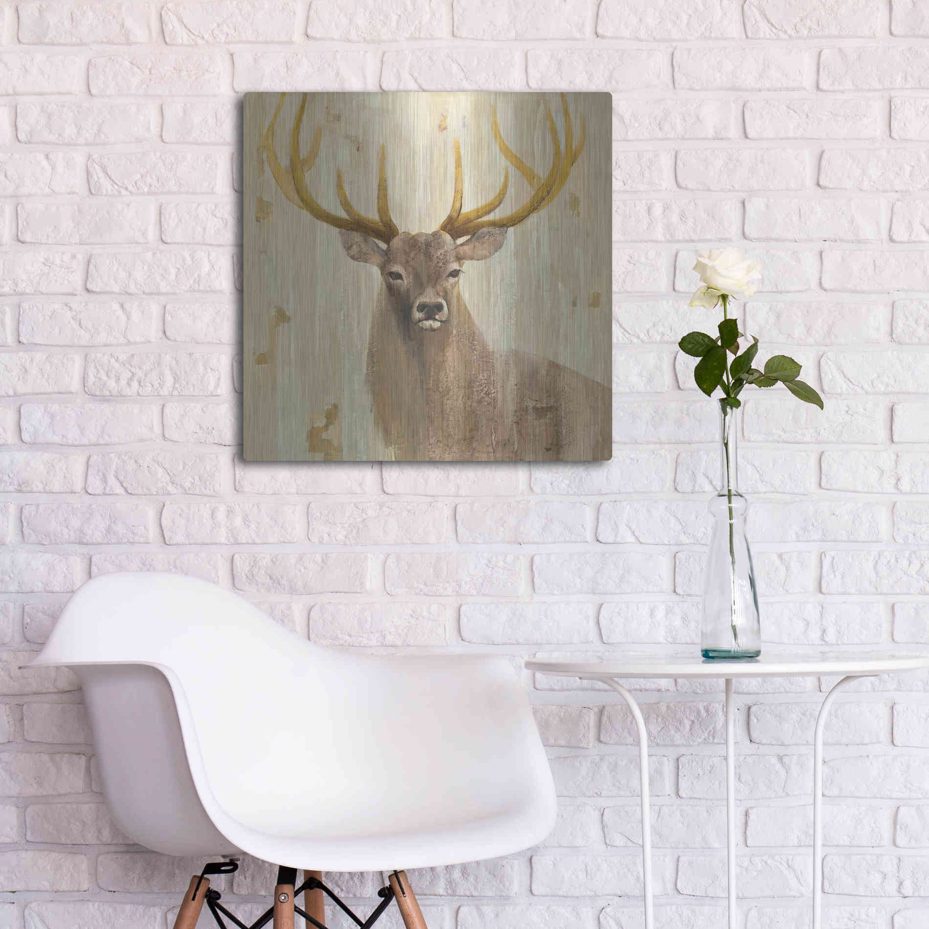 Luxe Metal Art 'Forest King' by Albena Hristova, Metal Wall Art,24x24