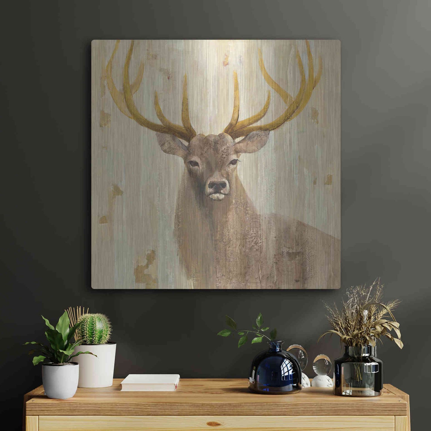 Luxe Metal Art 'Forest King' by Albena Hristova, Metal Wall Art,24x24