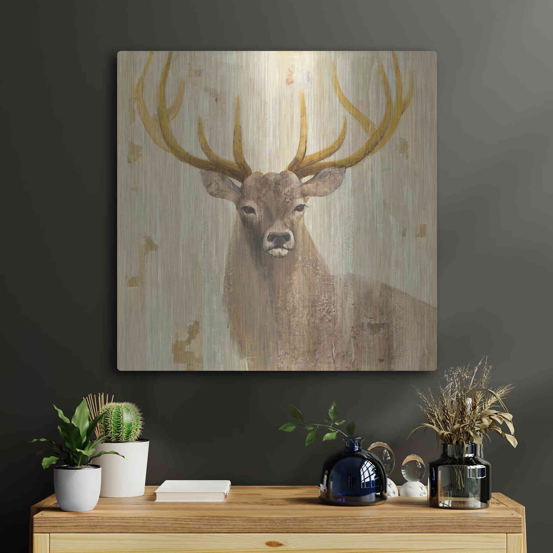 Luxe Metal Art 'Forest King' by Albena Hristova, Metal Wall Art,24x24