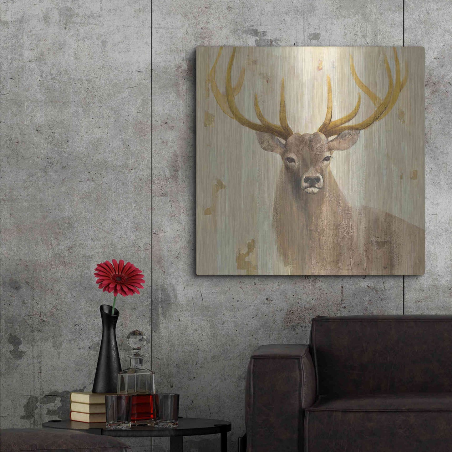Luxe Metal Art 'Forest King' by Albena Hristova, Metal Wall Art,36x36