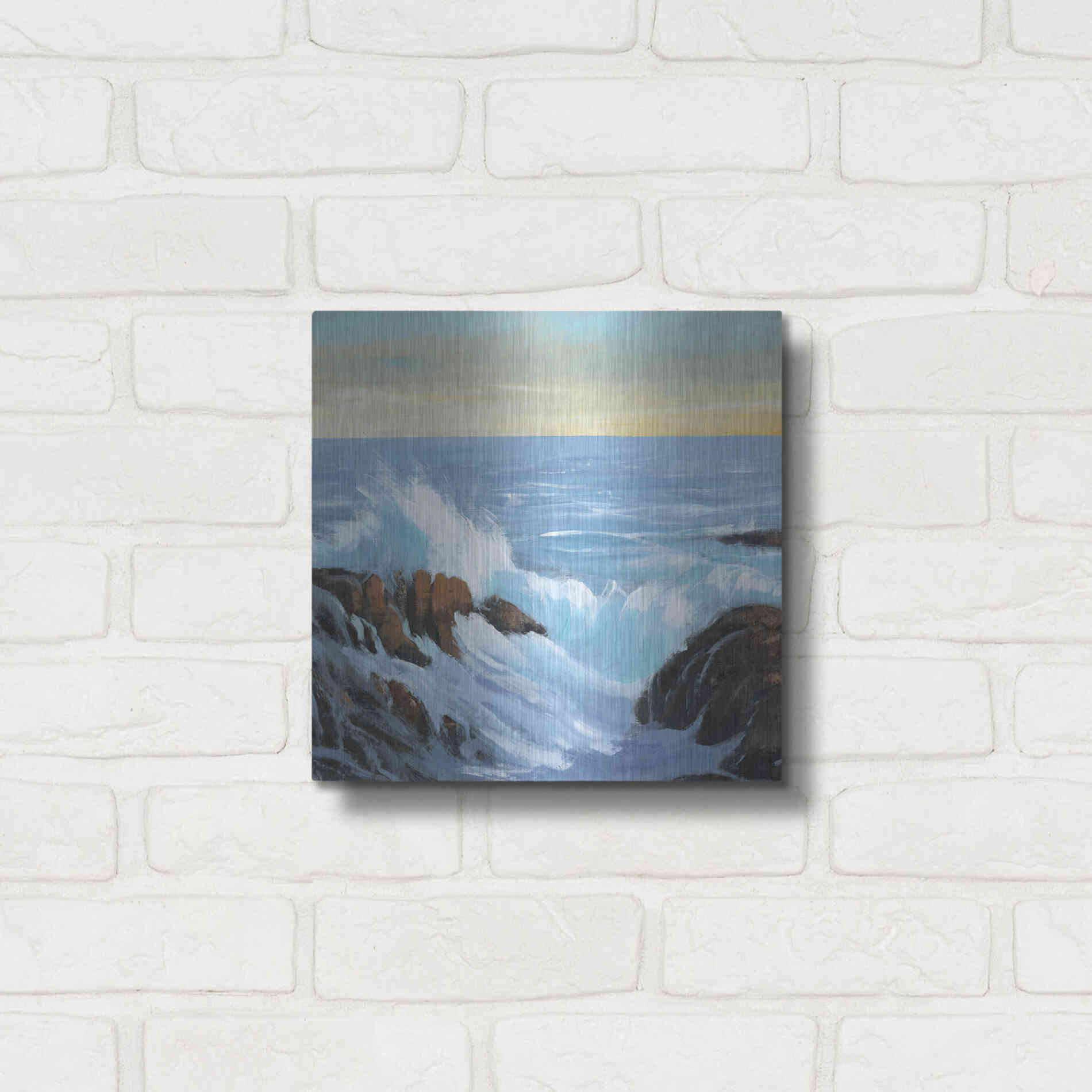 Luxe Metal Art 'Rip Tide II' by Tim O'Toole, Metal Wall Art,12x12