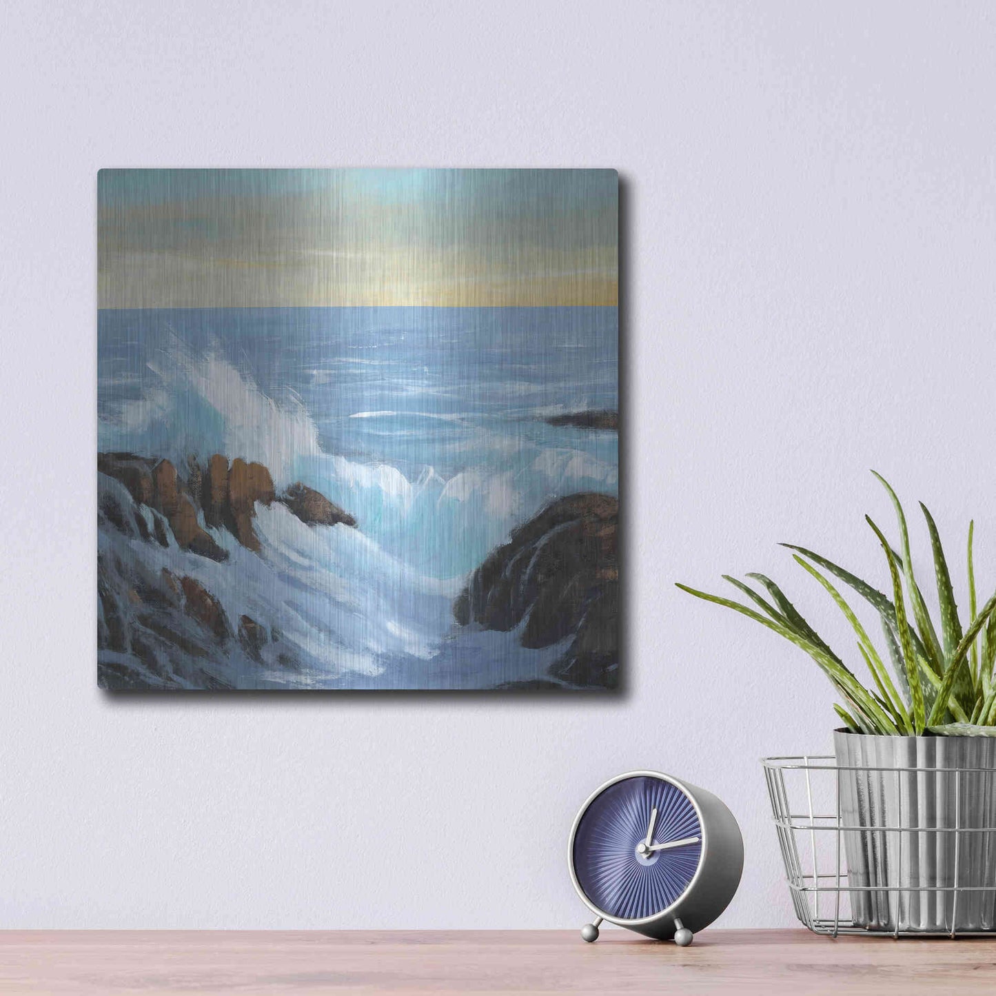 Luxe Metal Art 'Rip Tide II' by Tim O'Toole, Metal Wall Art,12x12
