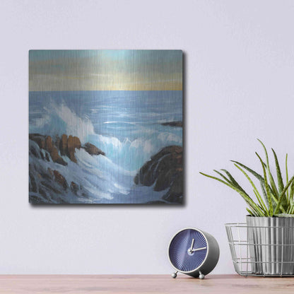 Luxe Metal Art 'Rip Tide II' by Tim O'Toole, Metal Wall Art,12x12