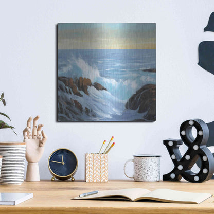 Luxe Metal Art 'Rip Tide II' by Tim O'Toole, Metal Wall Art,12x12