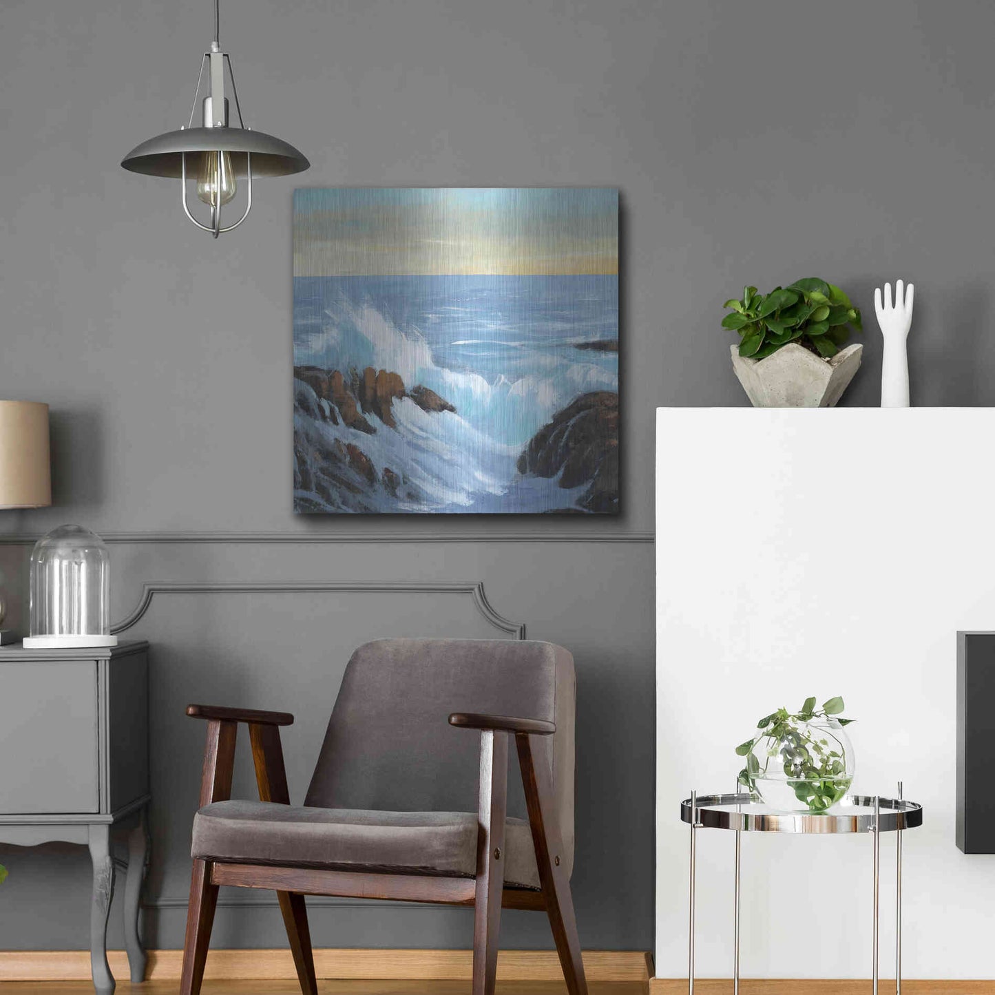 Luxe Metal Art 'Rip Tide II' by Tim O'Toole, Metal Wall Art,24x24