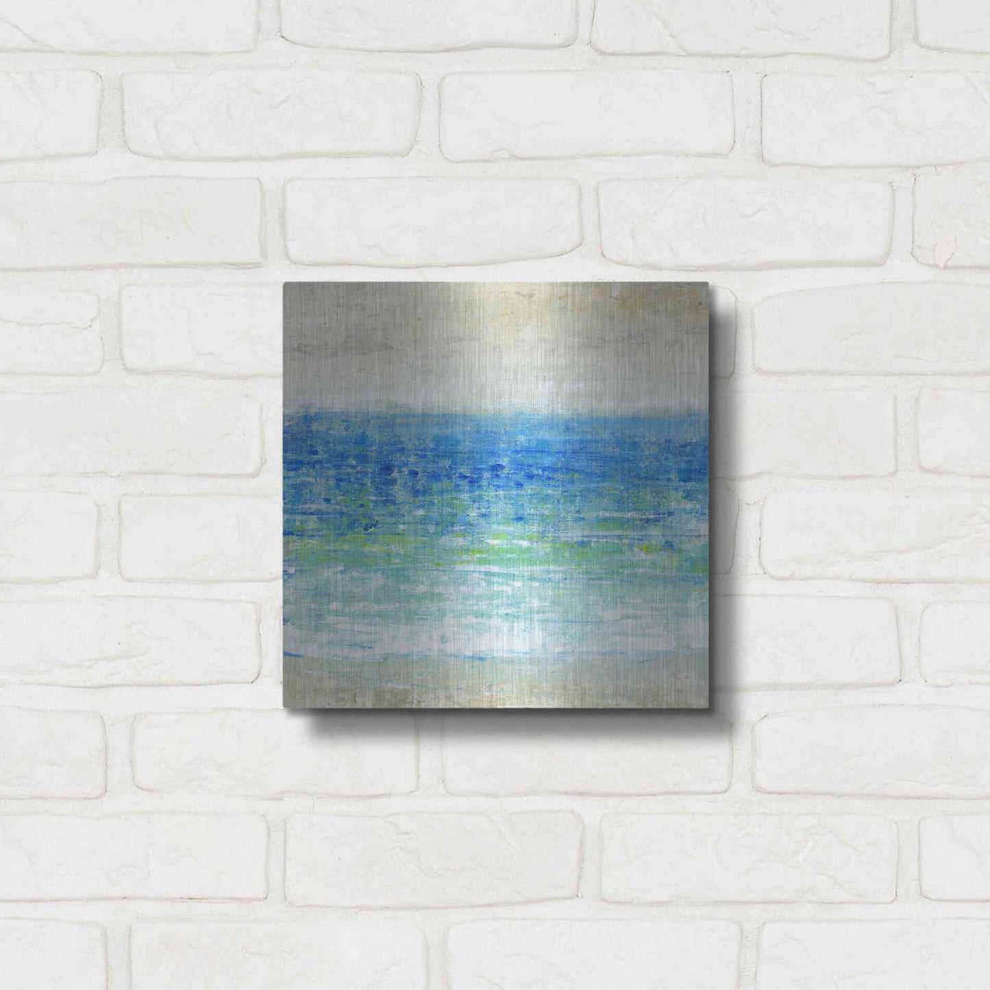 Luxe Metal Art 'Ocean Impressions I' by Tim O'Toole, Metal Wall Art,12x12