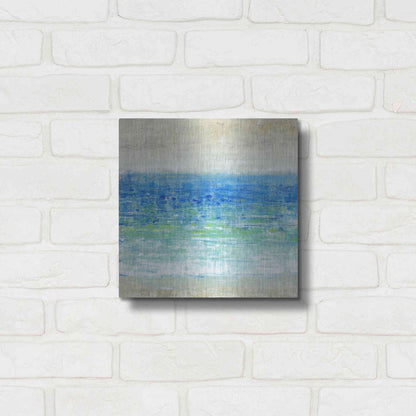 Luxe Metal Art 'Ocean Impressions I' by Tim O'Toole, Metal Wall Art,12x12