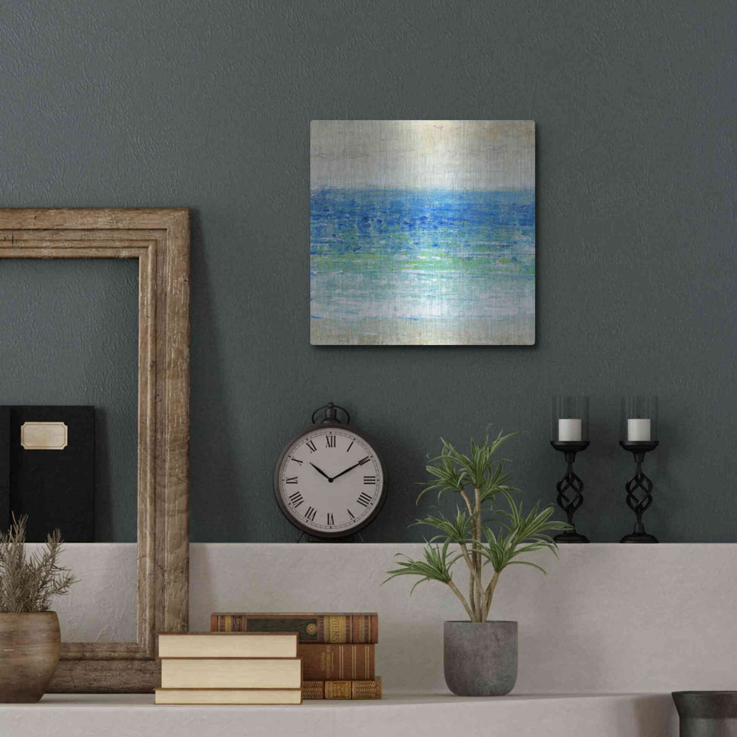 Luxe Metal Art 'Ocean Impressions I' by Tim O'Toole, Metal Wall Art,12x12