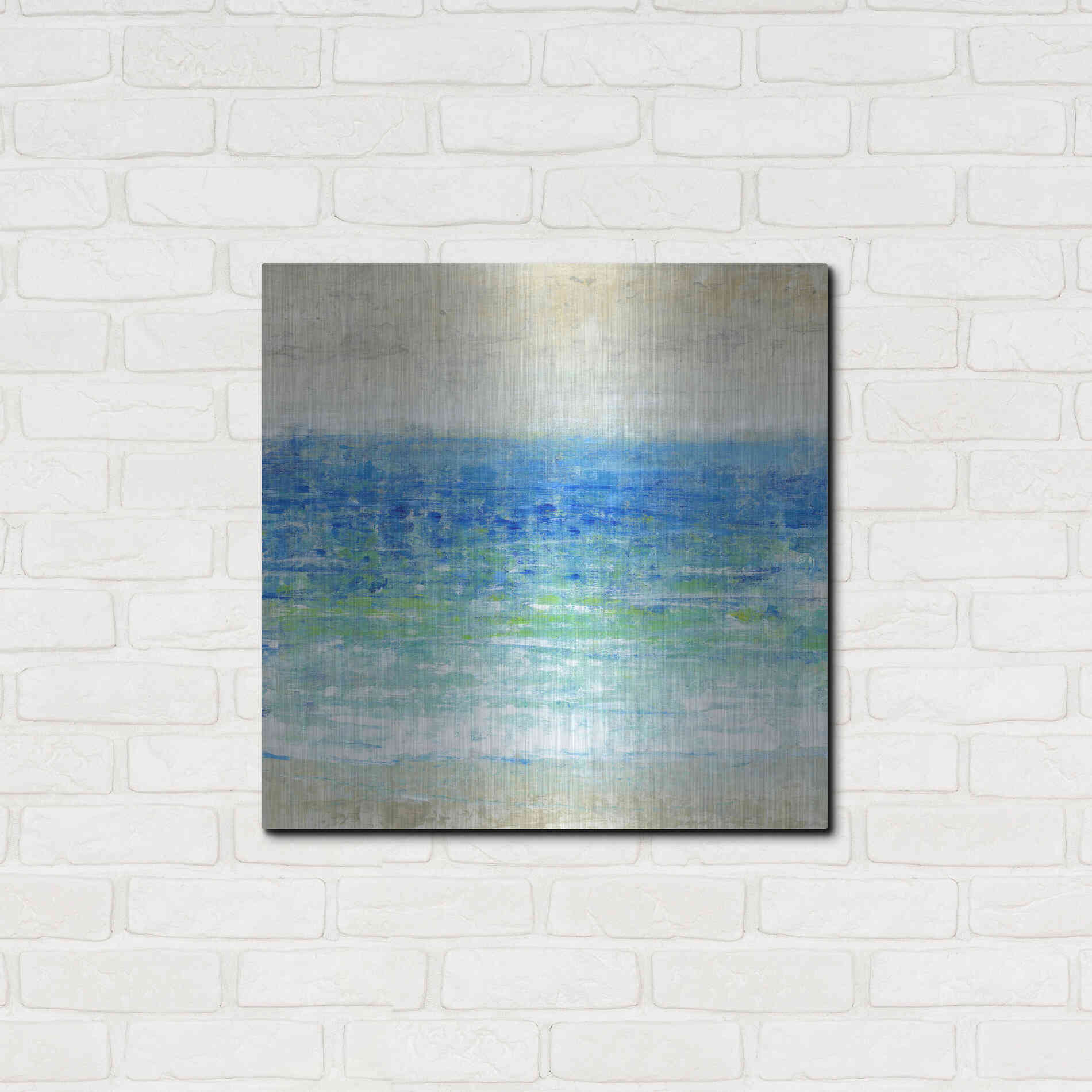 Luxe Metal Art 'Ocean Impressions I' by Tim O'Toole, Metal Wall Art,24x24