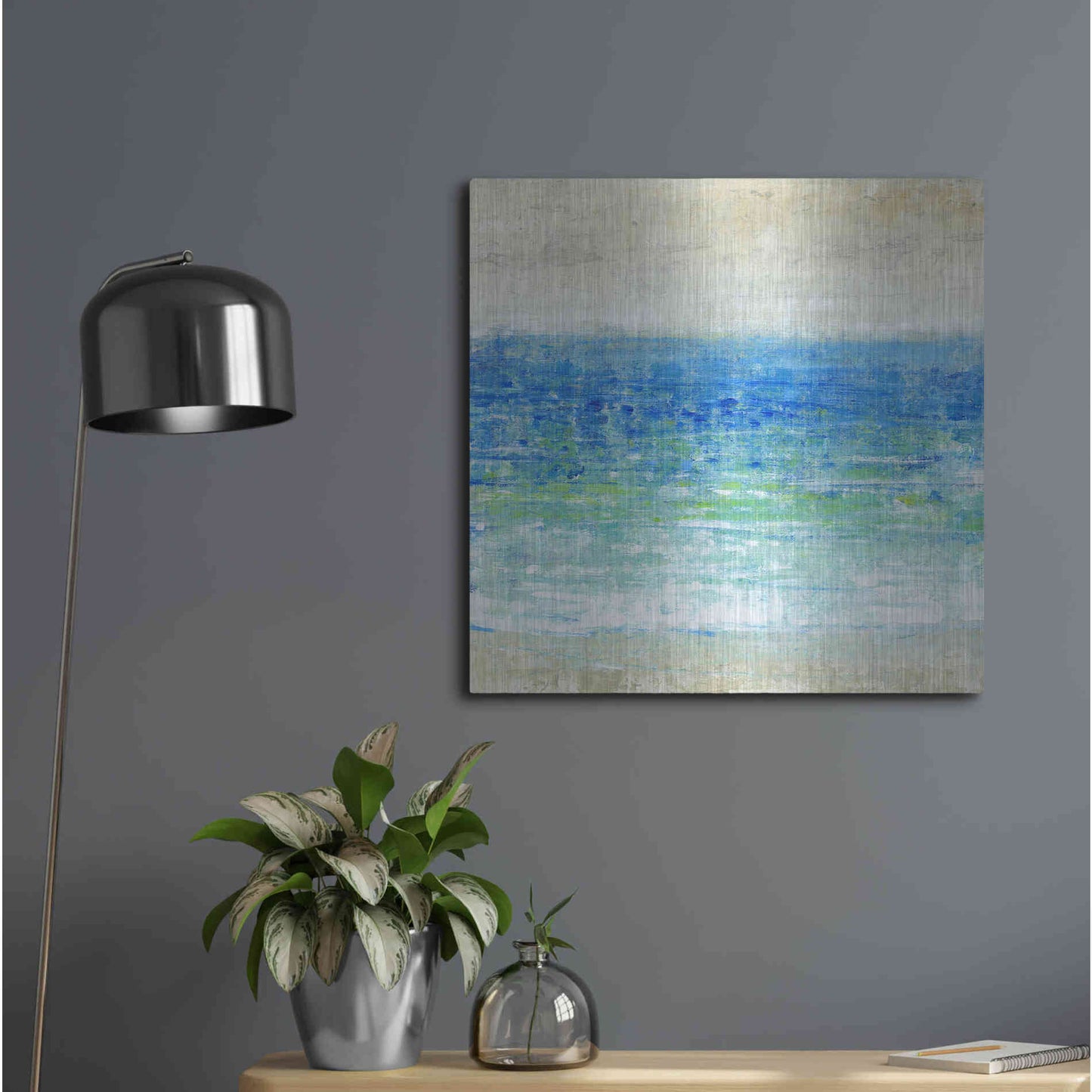 Luxe Metal Art 'Ocean Impressions I' by Tim O'Toole, Metal Wall Art,24x24