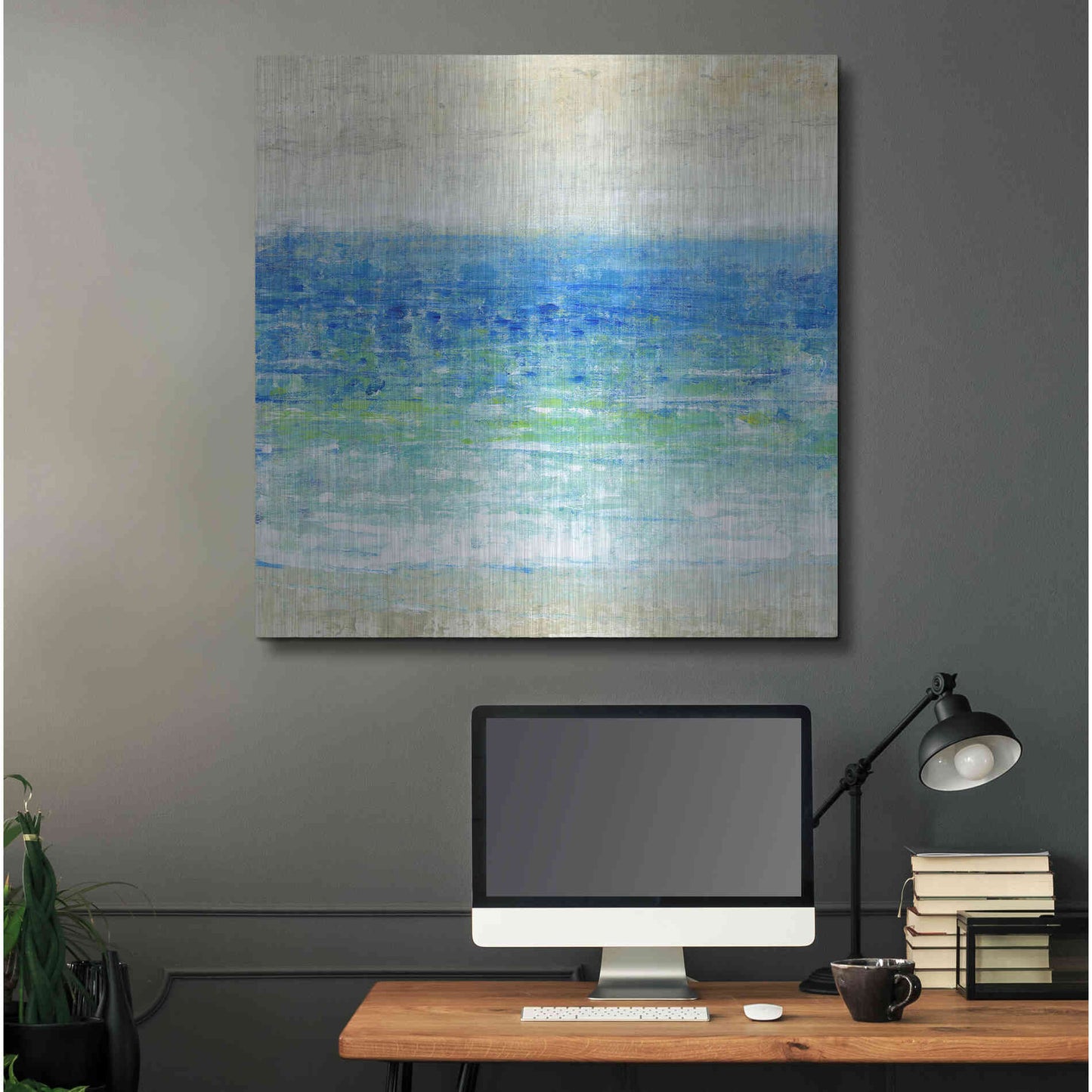 Luxe Metal Art 'Ocean Impressions I' by Tim O'Toole, Metal Wall Art,36x36