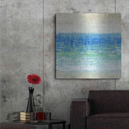 Luxe Metal Art 'Ocean Impressions I' by Tim O'Toole, Metal Wall Art,36x36