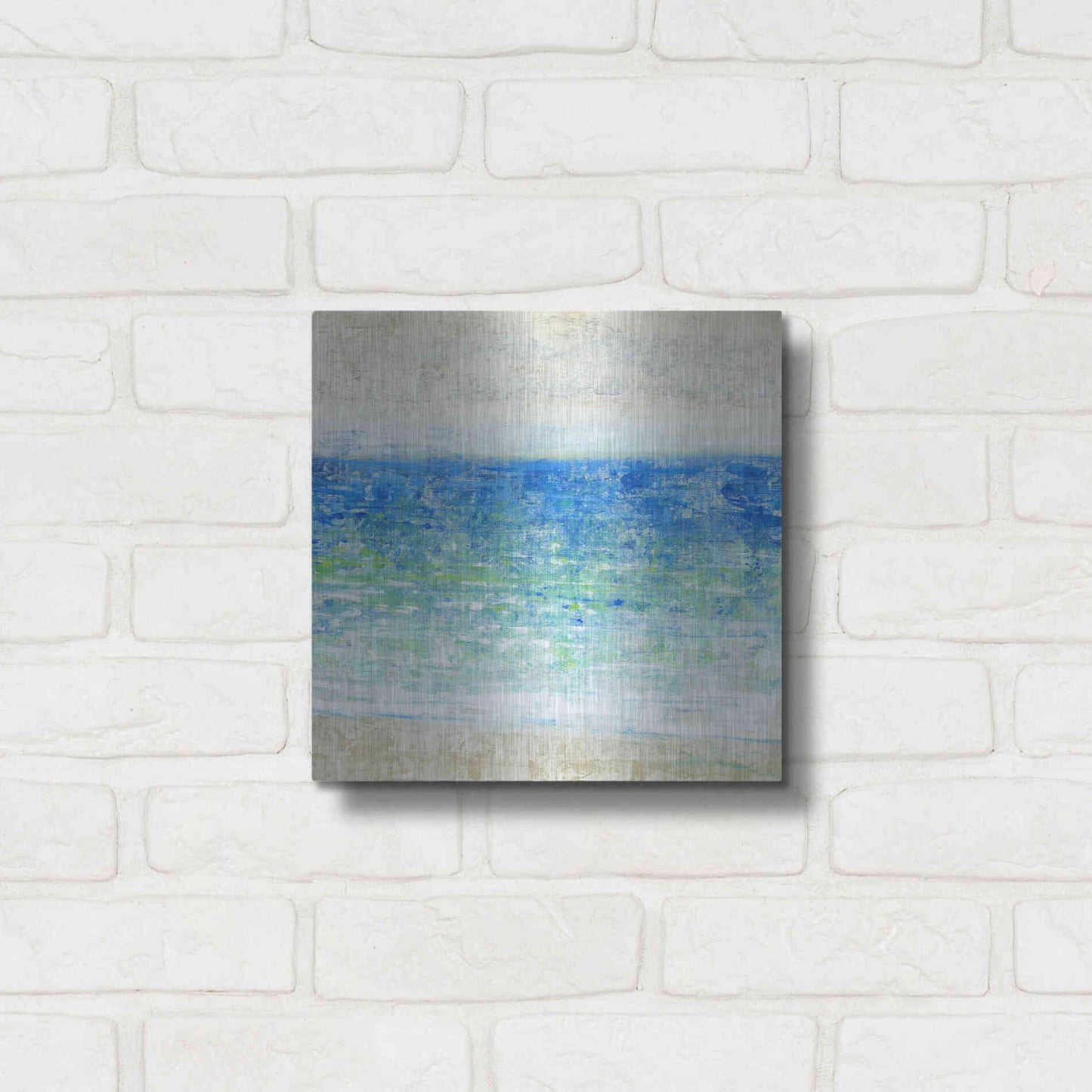Luxe Metal Art 'Ocean Impressions II' by Tim O'Toole, Metal Wall Art,12x12