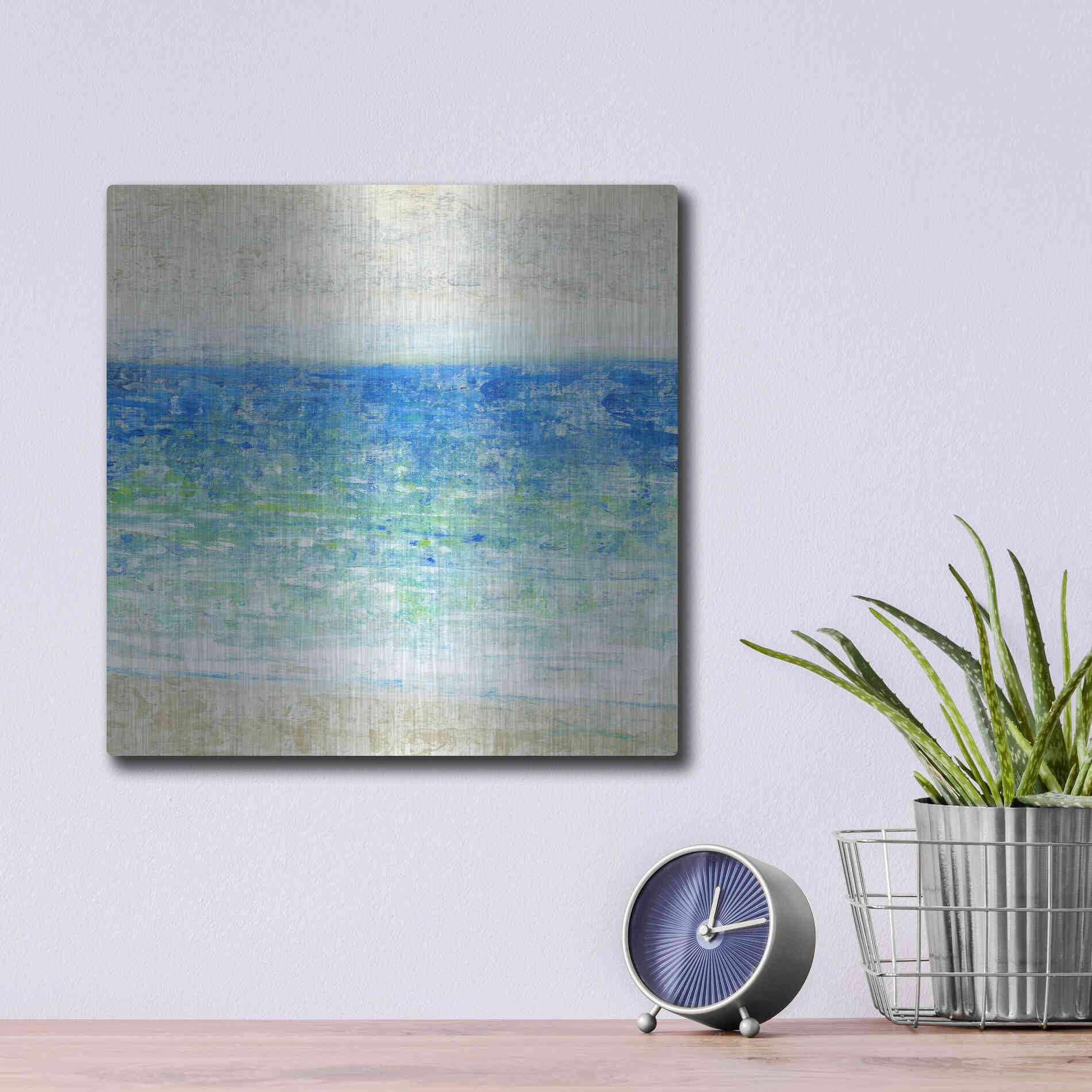Luxe Metal Art 'Ocean Impressions II' by Tim O'Toole, Metal Wall Art,12x12