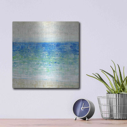 Luxe Metal Art 'Ocean Impressions II' by Tim O'Toole, Metal Wall Art,12x12