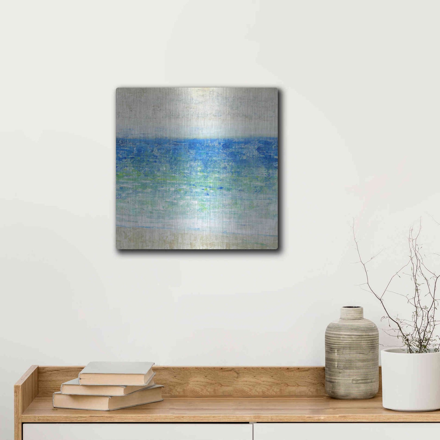 Luxe Metal Art 'Ocean Impressions II' by Tim O'Toole, Metal Wall Art,12x12