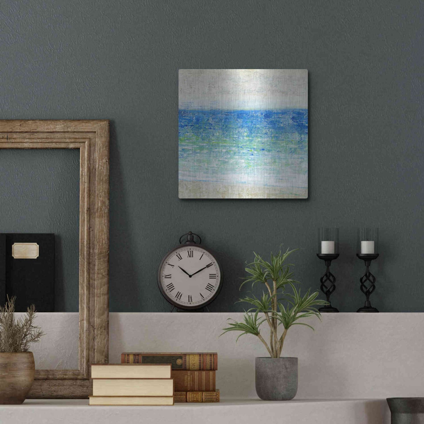 Luxe Metal Art 'Ocean Impressions II' by Tim O'Toole, Metal Wall Art,12x12