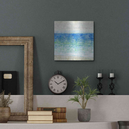 Luxe Metal Art 'Ocean Impressions II' by Tim O'Toole, Metal Wall Art,12x12