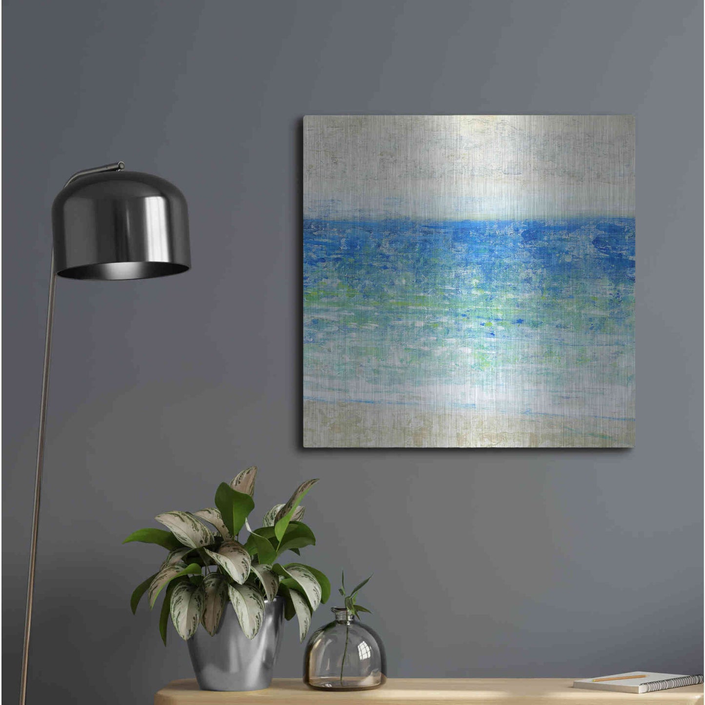 Luxe Metal Art 'Ocean Impressions II' by Tim O'Toole, Metal Wall Art,24x24