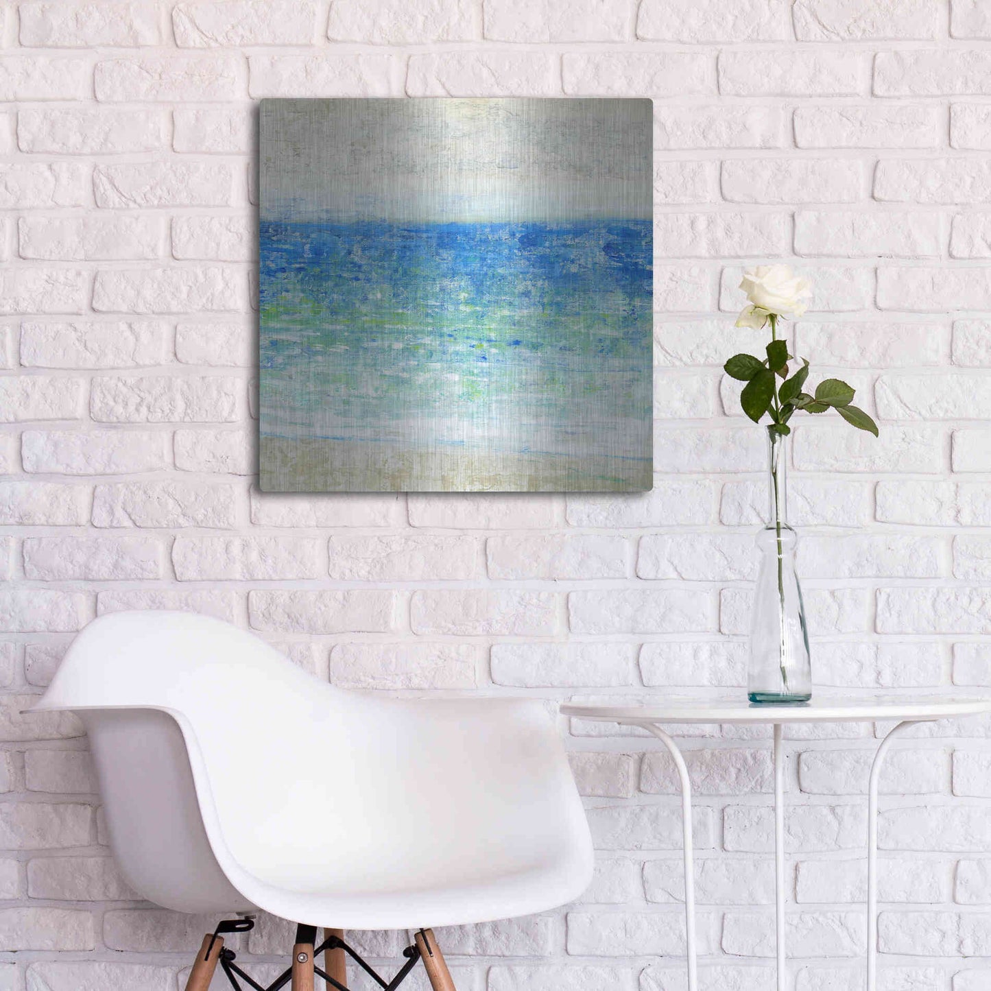 Luxe Metal Art 'Ocean Impressions II' by Tim O'Toole, Metal Wall Art,24x24