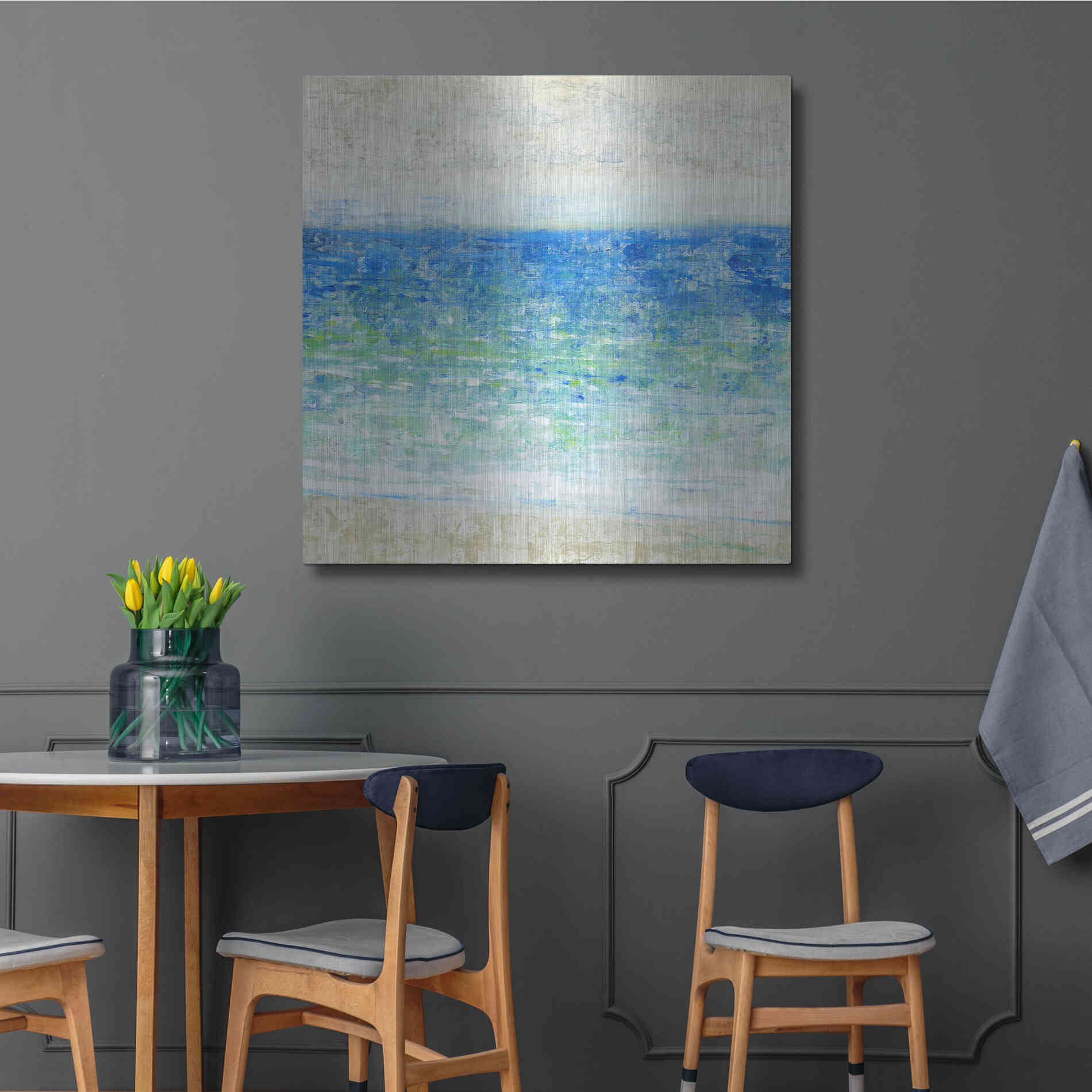 Luxe Metal Art 'Ocean Impressions II' by Tim O'Toole, Metal Wall Art,36x36