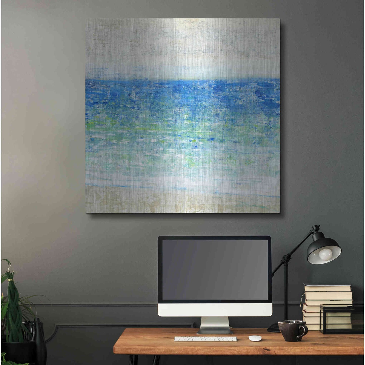 Luxe Metal Art 'Ocean Impressions II' by Tim O'Toole, Metal Wall Art,36x36