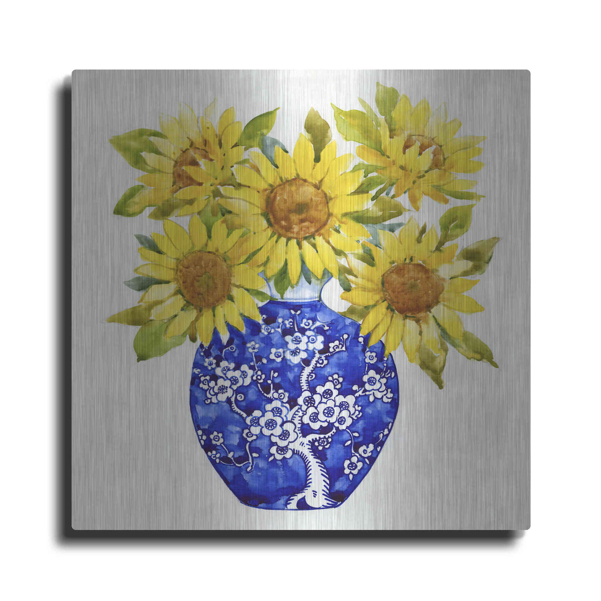 Luxe Metal Art 'Sun Flower Still Life I' by Tim O'Toole, Metal Wall Art