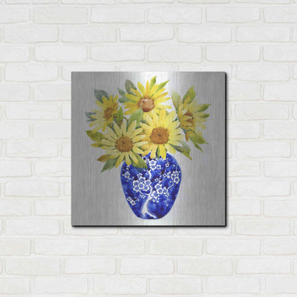 Luxe Metal Art 'Sun Flower Still Life II' by Tim O'Toole, Metal Wall Art,24x24