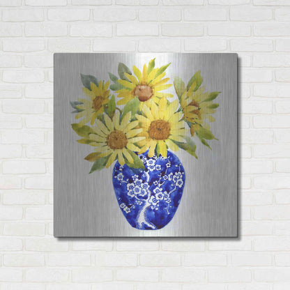 Luxe Metal Art 'Sun Flower Still Life II' by Tim O'Toole, Metal Wall Art,36x36