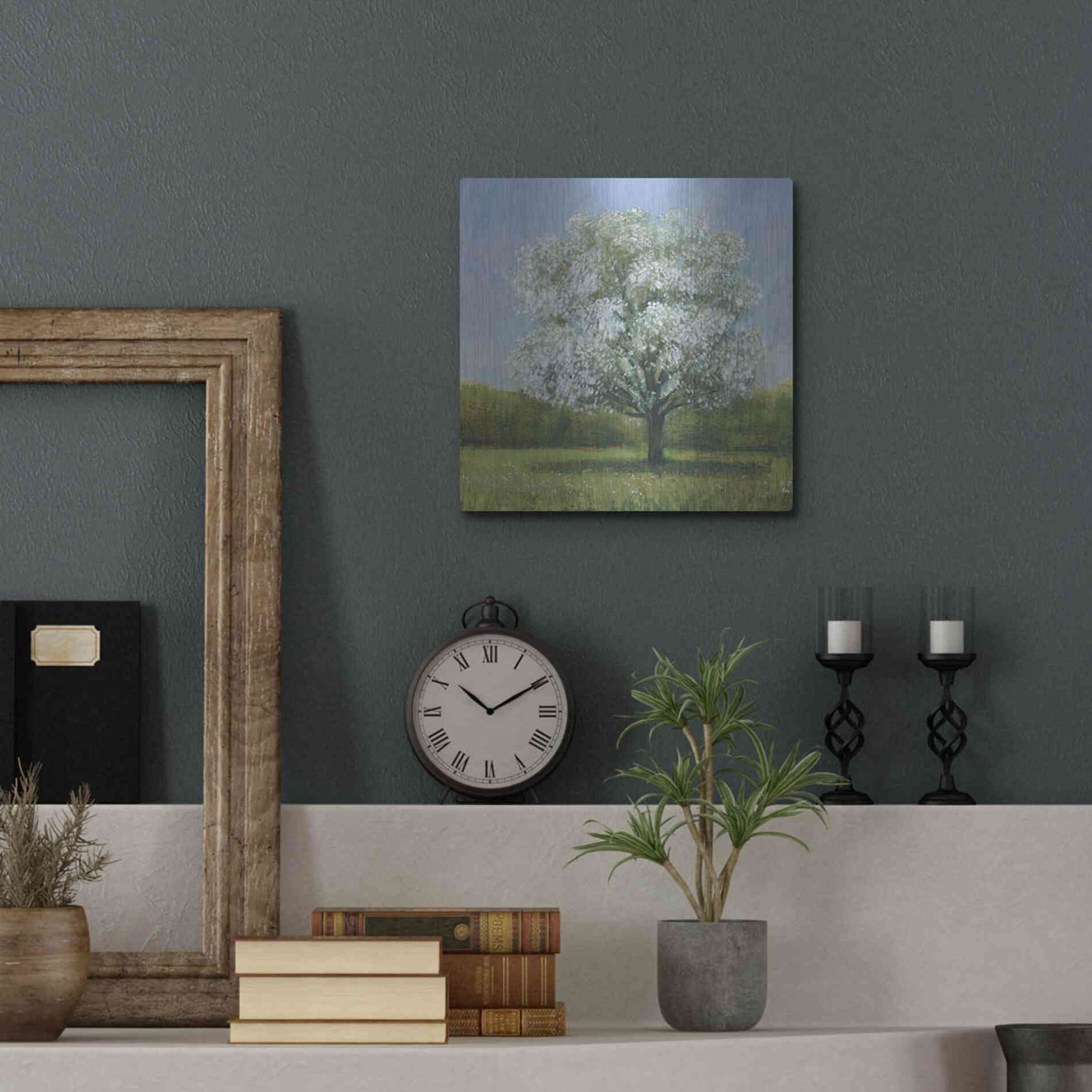 Luxe Metal Art 'Spring Blossom Tree II' by Tim O'Toole, Metal Wall Art,12x12