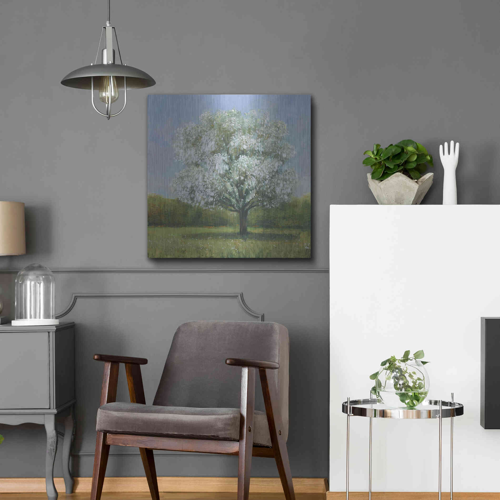 Luxe Metal Art 'Spring Blossom Tree II' by Tim O'Toole, Metal Wall Art,24x24