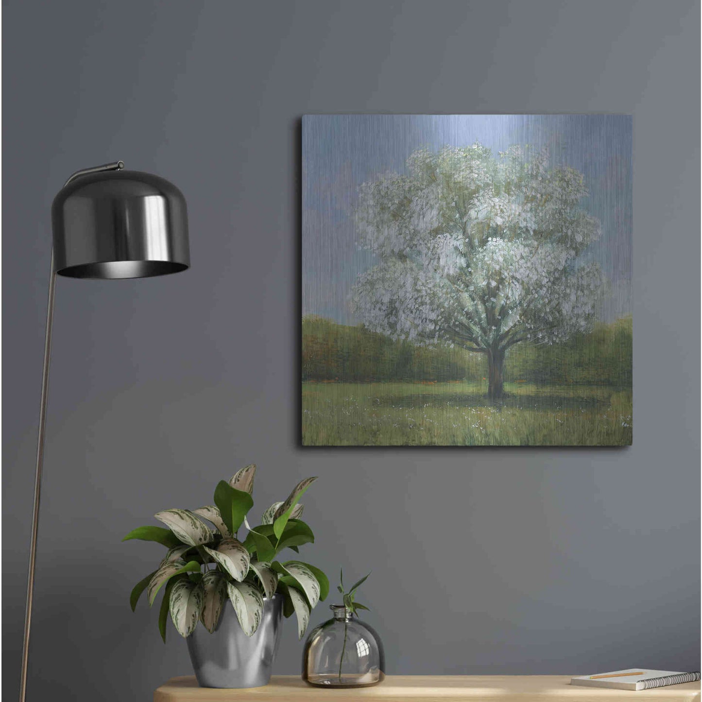 Luxe Metal Art 'Spring Blossom Tree II' by Tim O'Toole, Metal Wall Art,24x24
