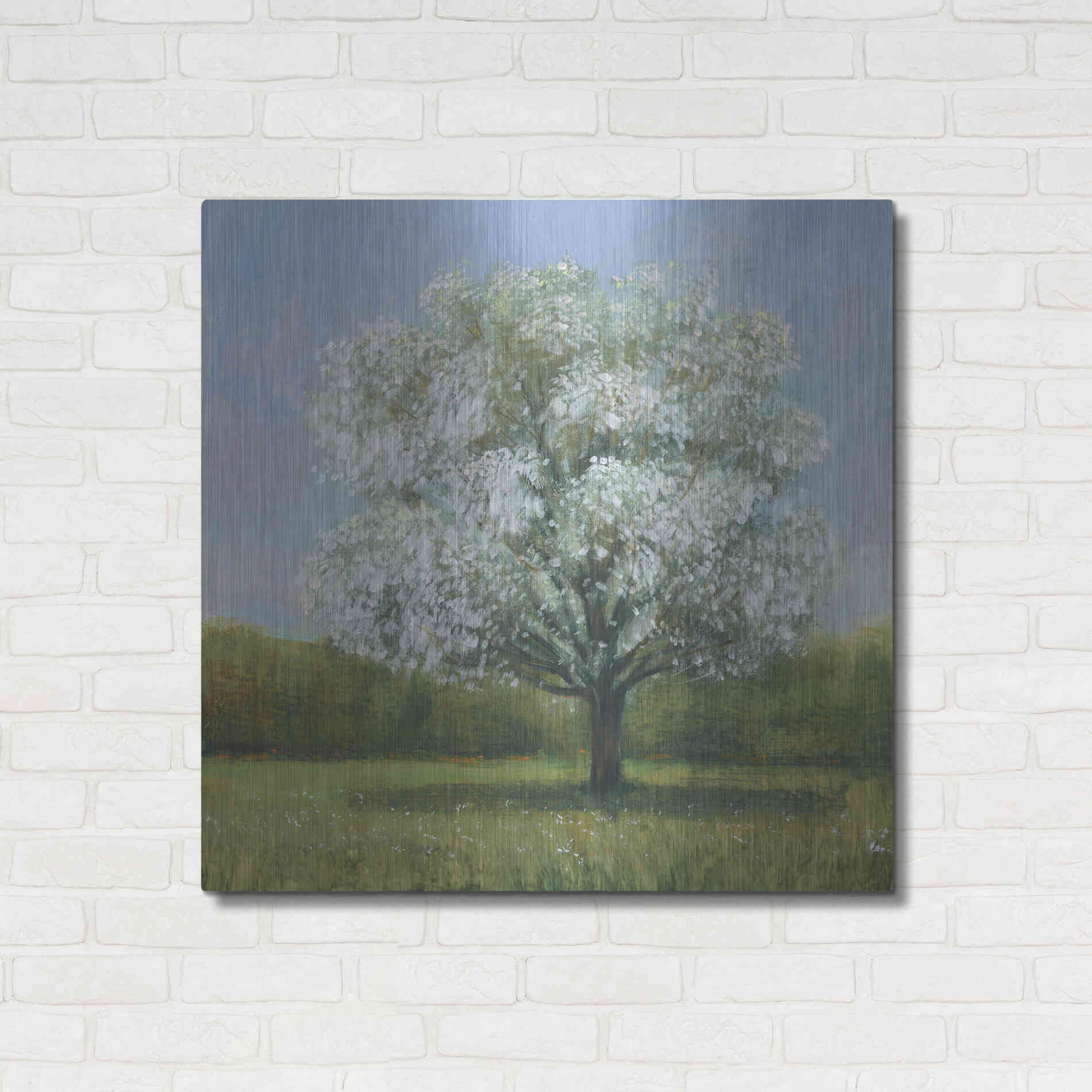 Luxe Metal Art 'Spring Blossom Tree II' by Tim O'Toole, Metal Wall Art,36x36