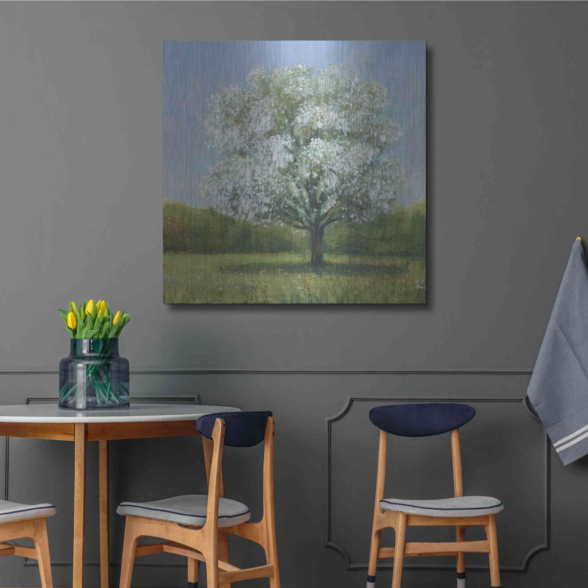 Luxe Metal Art 'Spring Blossom Tree II' by Tim O'Toole, Metal Wall Art,36x36