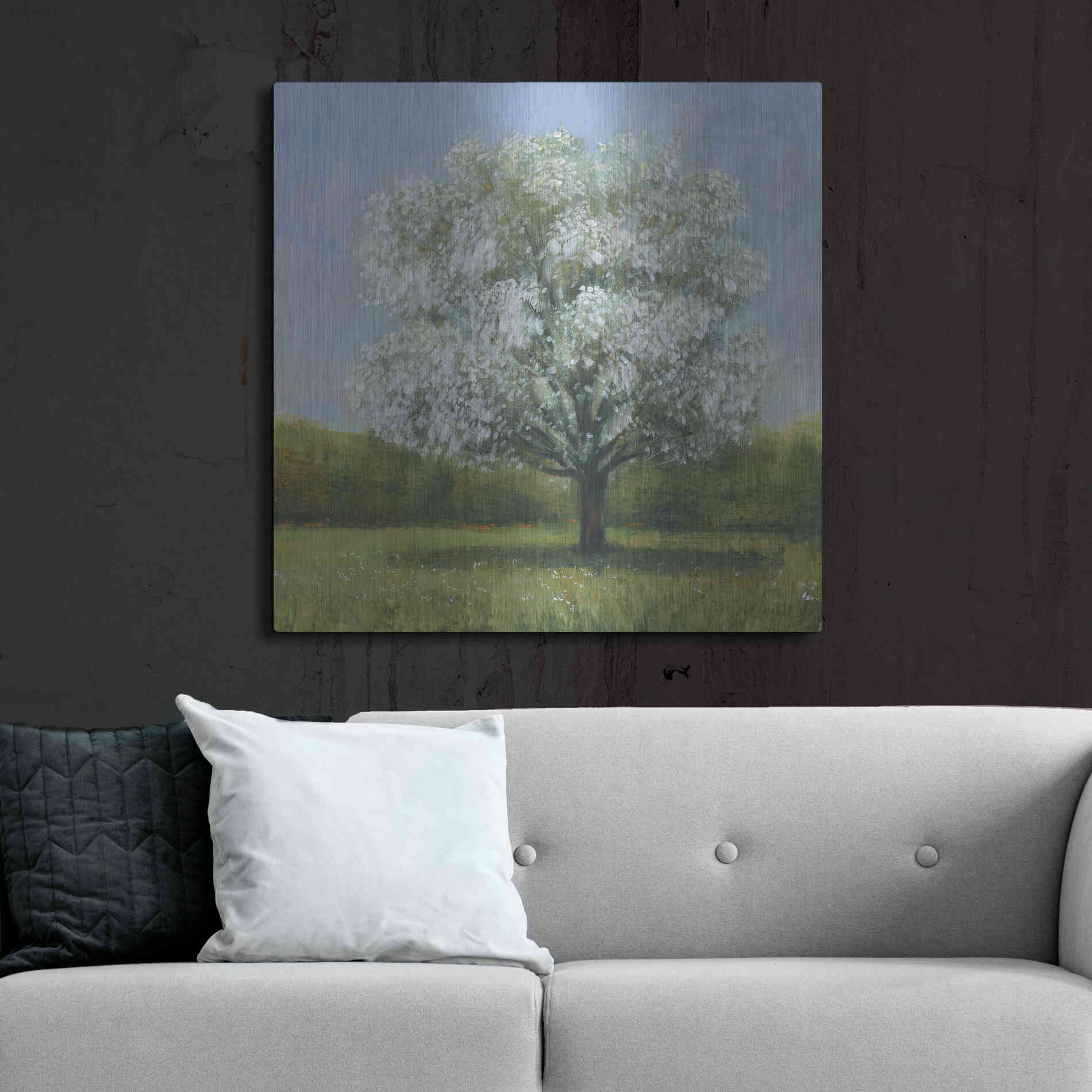Luxe Metal Art 'Spring Blossom Tree II' by Tim O'Toole, Metal Wall Art,36x36
