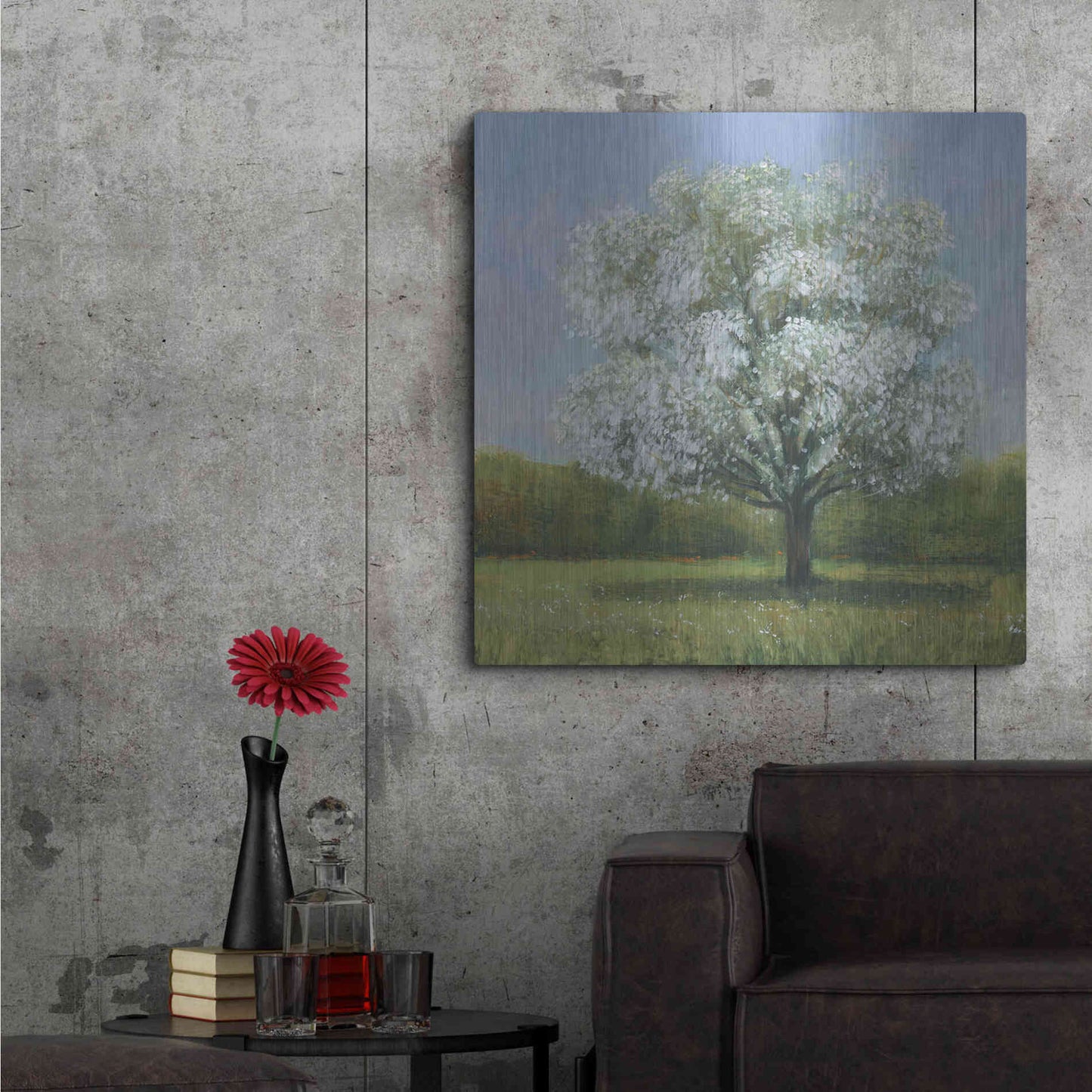 Luxe Metal Art 'Spring Blossom Tree II' by Tim O'Toole, Metal Wall Art,36x36