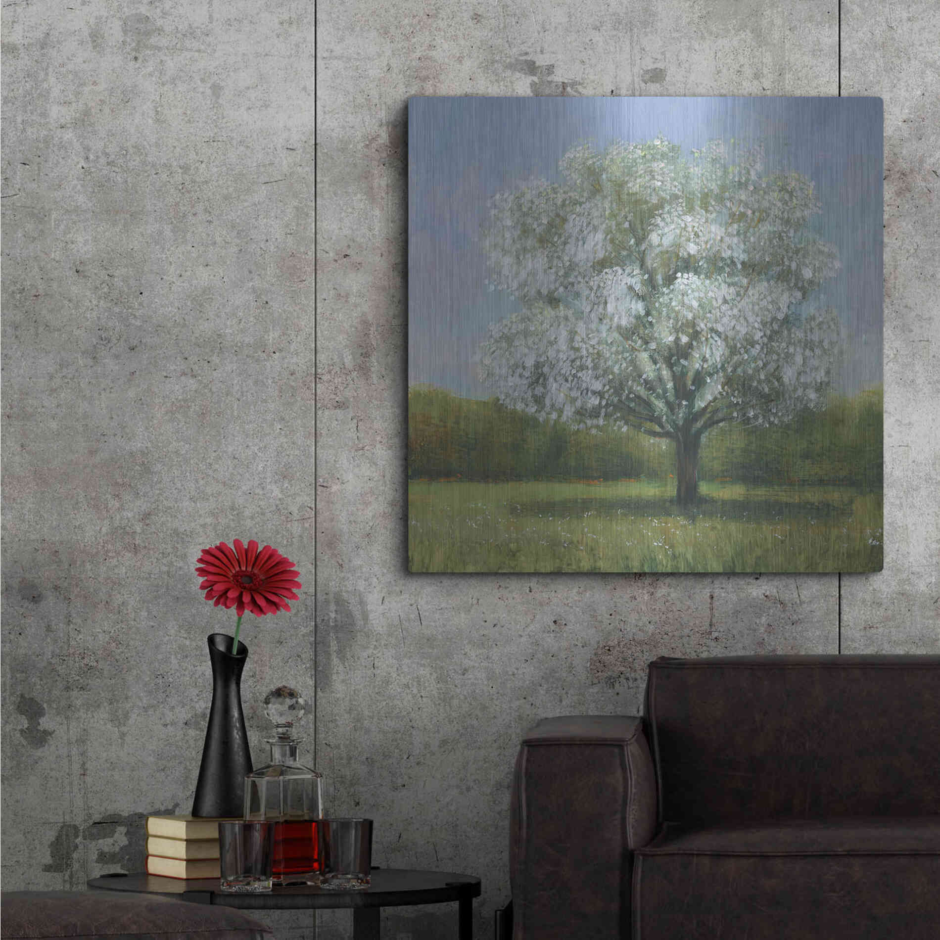 Luxe Metal Art 'Spring Blossom Tree II' by Tim O'Toole, Metal Wall Art,36x36