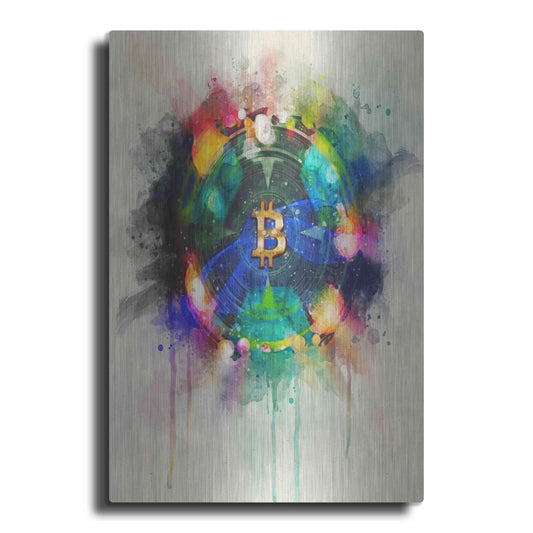 Luxe Metal Art 'Bitcoin Era 3' by Surma and Guillen, Metal Wall Art