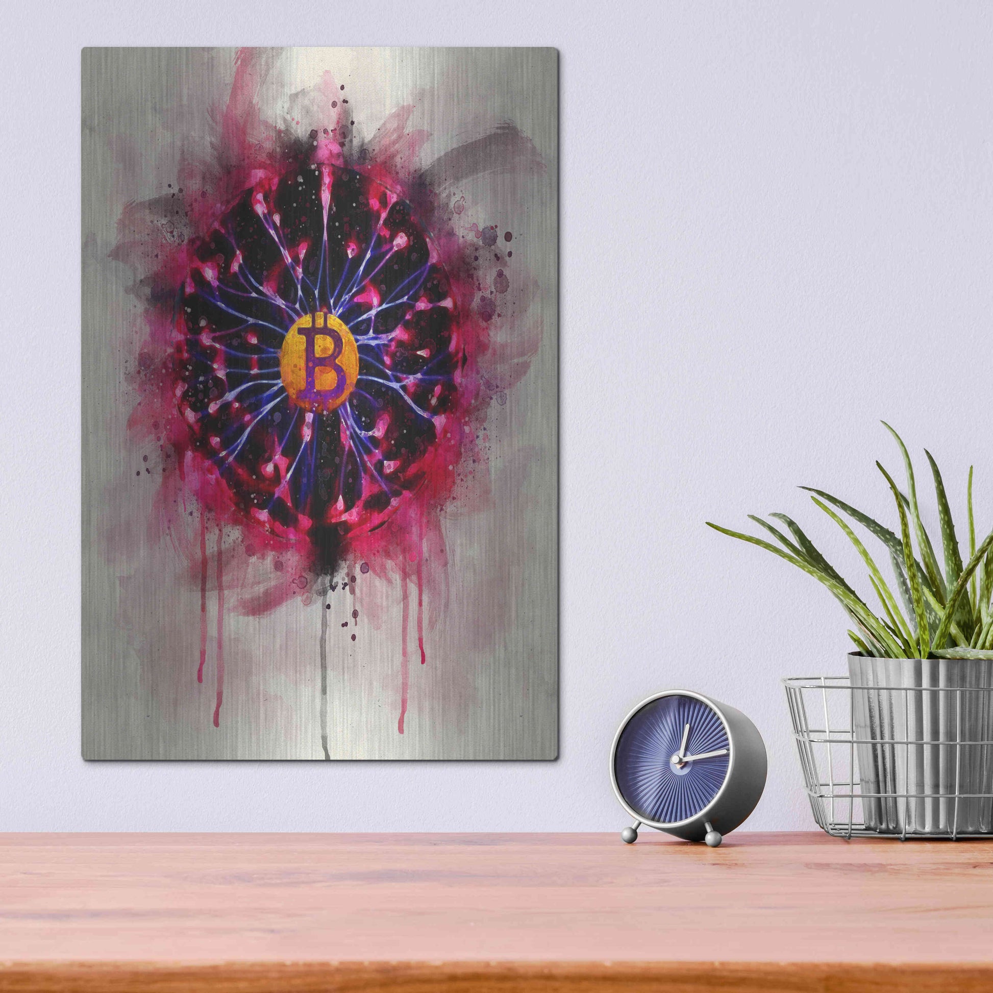 Luxe Metal Art 'Bitcoin Future' by Surma and Guillen, Metal Wall Art,12x16