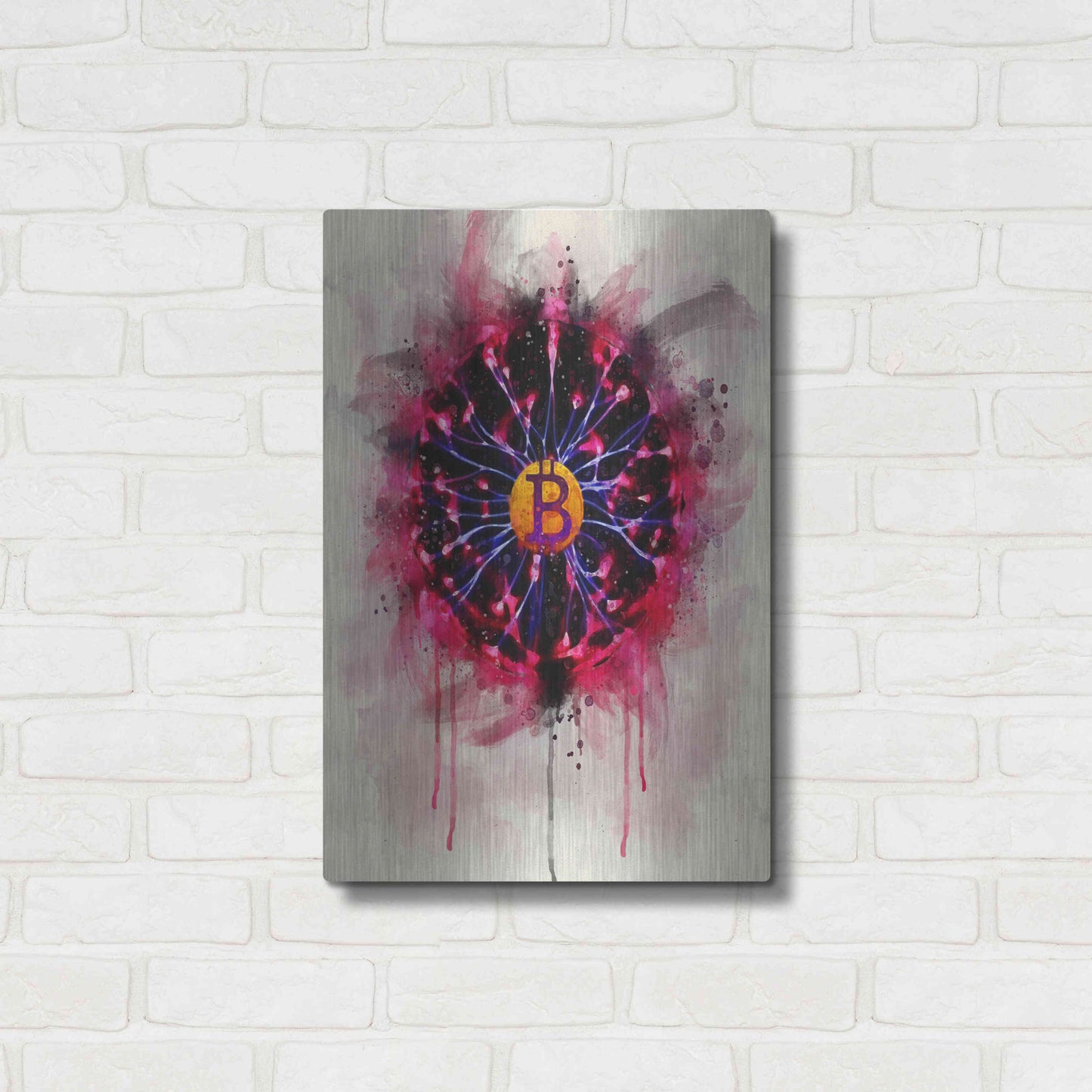 Luxe Metal Art 'Bitcoin Future' by Surma and Guillen, Metal Wall Art,16x24