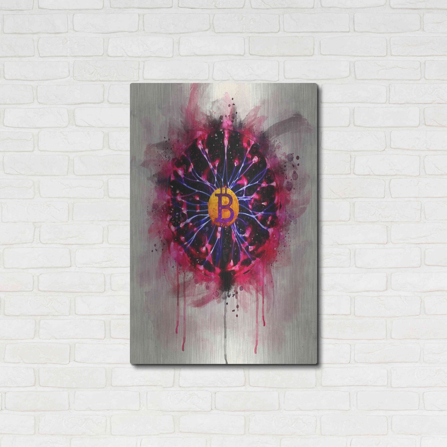 Luxe Metal Art 'Bitcoin Future' by Surma and Guillen, Metal Wall Art,24x36