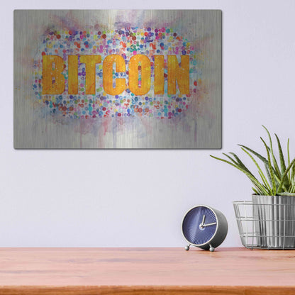 Luxe Metal Art 'Bitcoin Era 2' by Surma and Guillen, Metal Wall Art,16x12