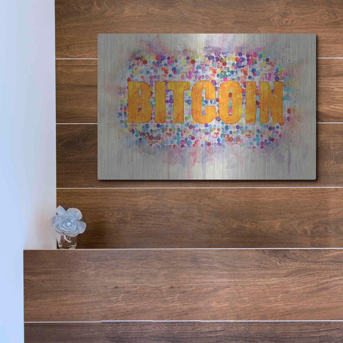 Luxe Metal Art 'Bitcoin Era 2' by Surma and Guillen, Metal Wall Art,16x12