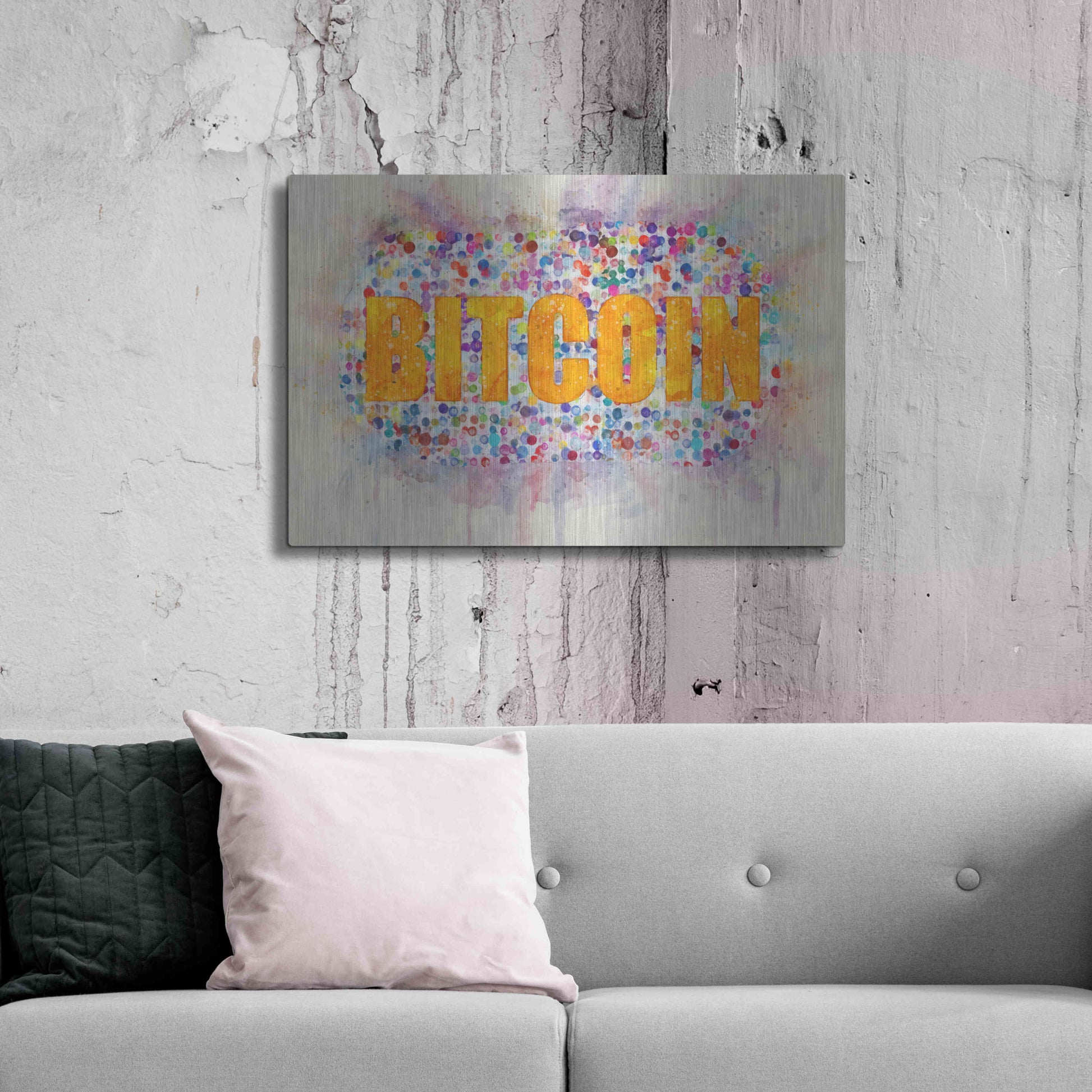 Luxe Metal Art 'Bitcoin Era 2' by Surma and Guillen, Metal Wall Art,36x24